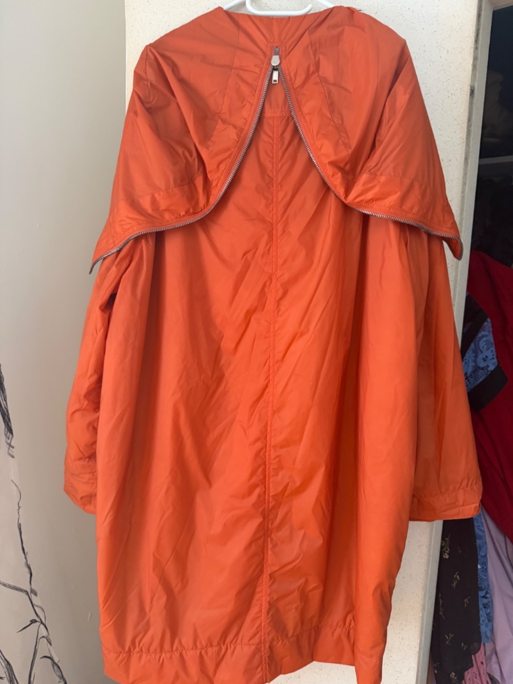 Rick Owens DRKSHDW orange nylon oversized coat M - Picture 2 of 7